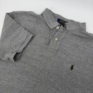 Polo Ralph Lauren Men's Gray Custom Slim Fit Short Sleeve Polo Shirt Size L